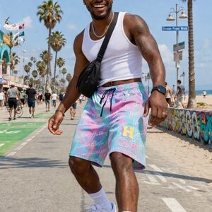 Hustler x Reason Tie Dye Shorts‎ Size Small New